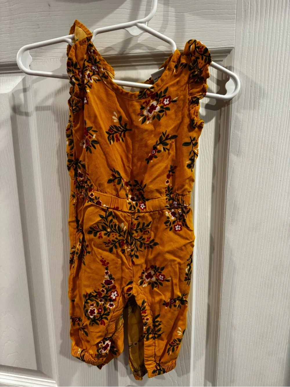 Baby Yellow Floral Romper - Sleeveless Summer Jumpsuit
